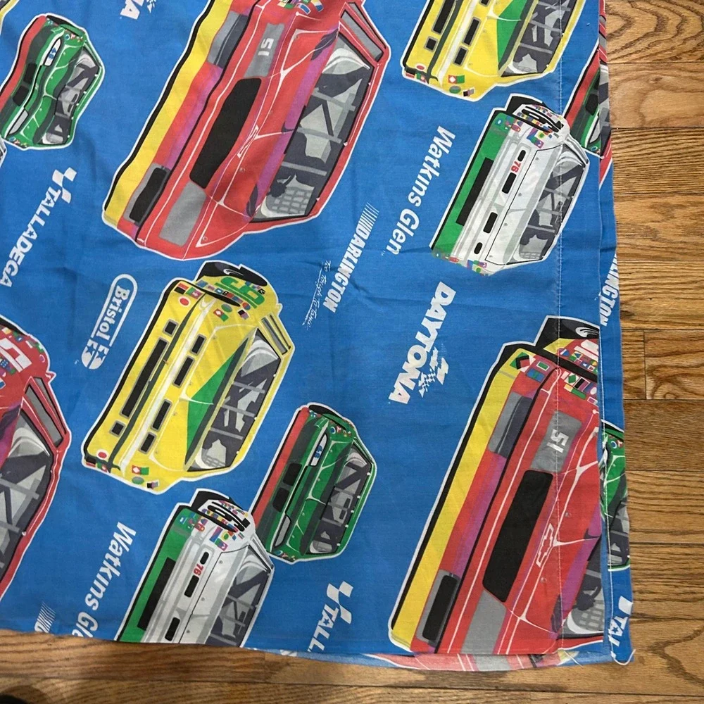Vintage NASCAR Racing Twin Flat Sheet‎ Blue Daytona Talladega USA 80s 90s